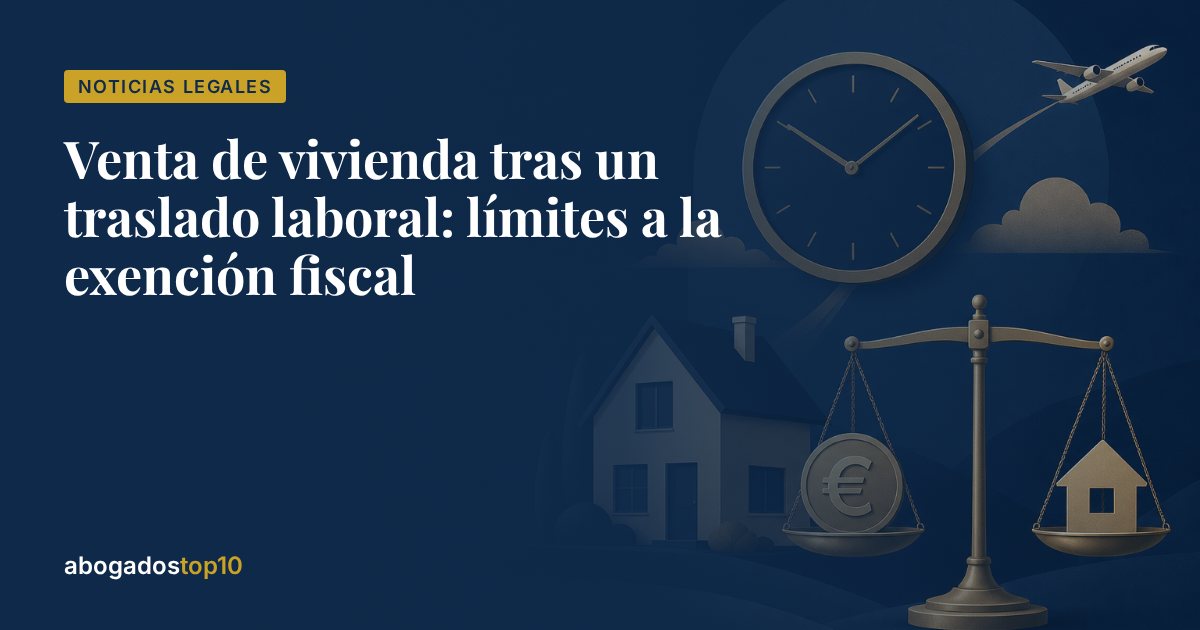 Venta de vivienda tras un traslado laboral: límites a la exención fiscal